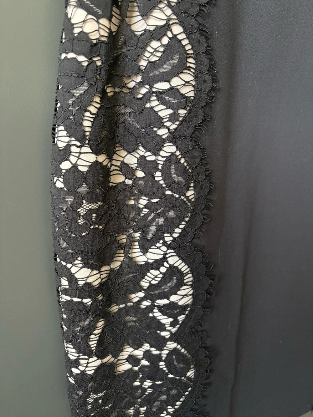 J. Crew Black Sleeveless Lace-Panel Midi Dress